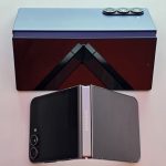 A blue box and a black box on a table