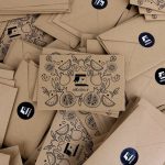 brown and white cardboard box