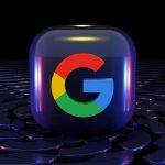 a colorful google logo on a black background