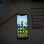 turned-on smartphone