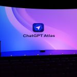 Chatgpt atlas logo displayed on a large screen