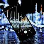 turned-on black smartphone