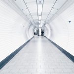 white painted hallway