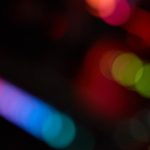 red and blue bokeh lights