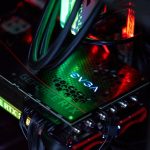 black and green audio mixer
