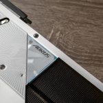 Aorus computer hardware with intricate design.