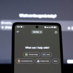 Smartphone screen displays ai assistant options.