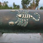 Scorpio zodiac sign on a cylindrical object