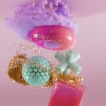 a close up of a toy on a pink background