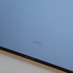 a tablet with a blue screen
