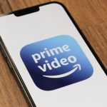 a phone with the amazon prime video app on it