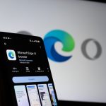 Microsoft edge app displayed on smartphone screen