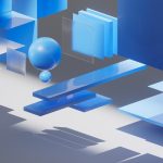 A computer generated image of a blue object