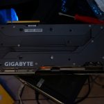 A gigabyte graphics card's backplate is visible.