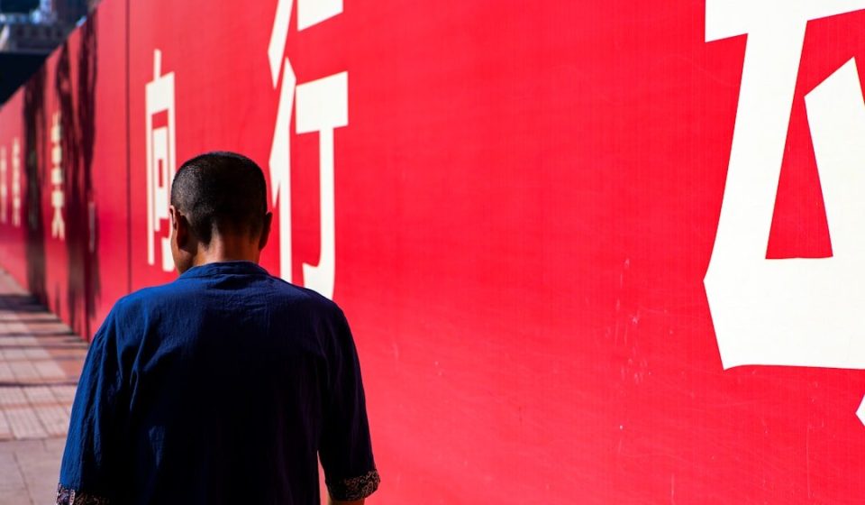 shallow focus photo of person in navy-blue T-shirt