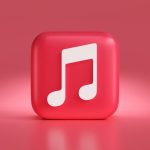 a red square with a musical note on it