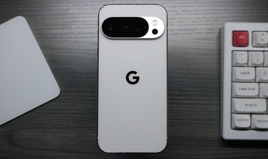 White smartphone with google logo and camera array.
