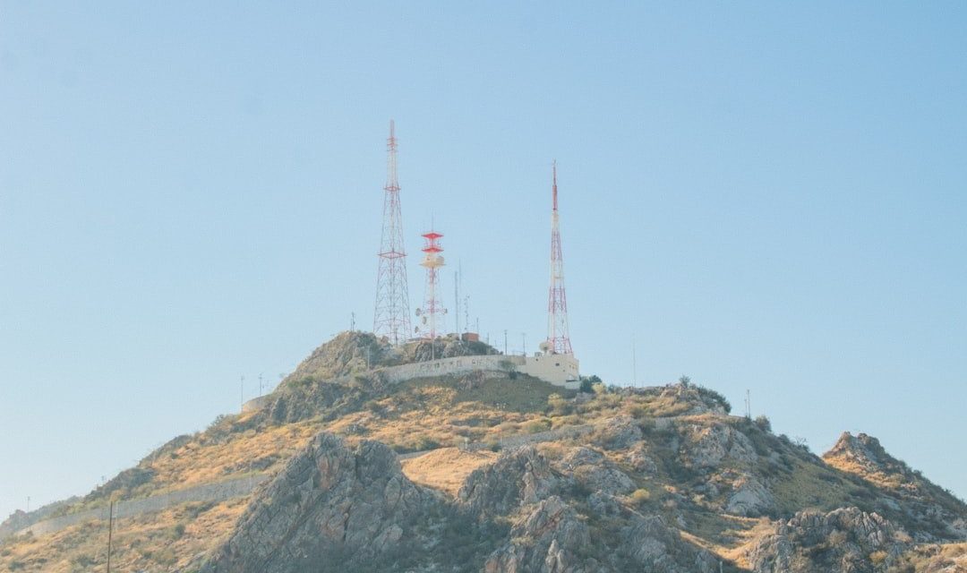 a group of towers on a hill