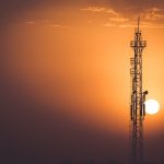 silhouette of tower during sunset