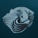 folded fabric shape on teal