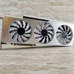 a close up of two fans on a table