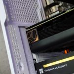 A close up view of a computer tower
