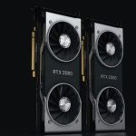 a pair of black and silver graphics cards