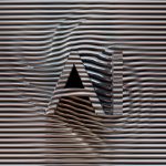 Distorted letters 'a' and 'n' on striped background
