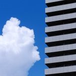 white clouds on blue sky