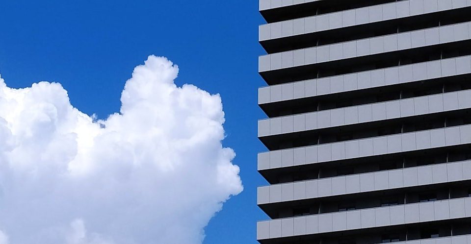 white clouds on blue sky