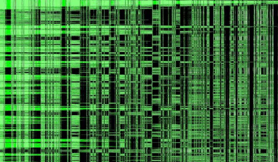 A green and black background with lines