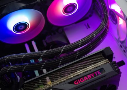 a close up of a computer case with two fans