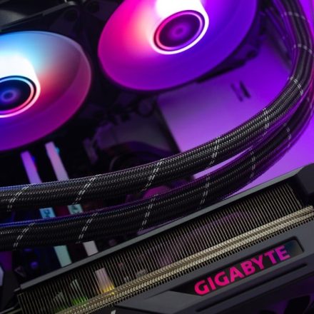 a close up of a computer case with two fans