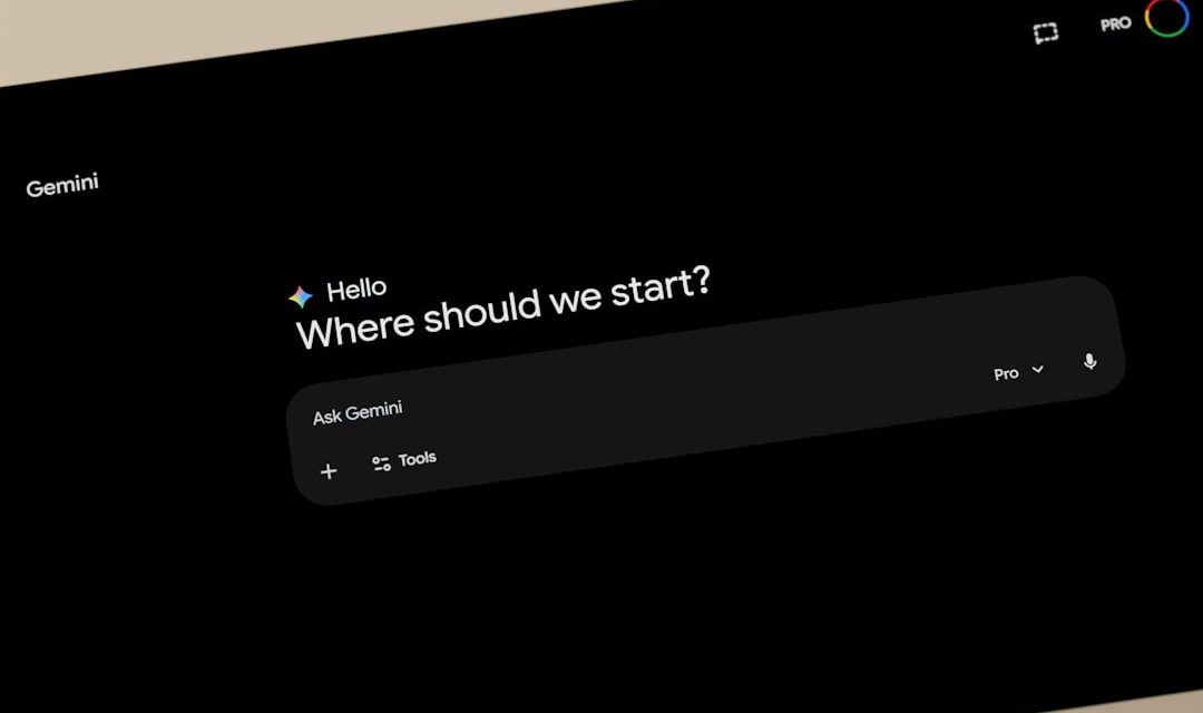 Gemini ai interface asking "where should we start?"