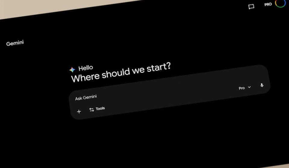 Gemini ai interface asking "where should we start?"