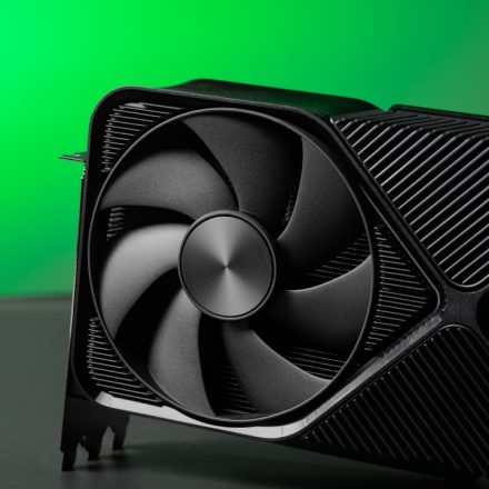 A close up of a computer fan on a table